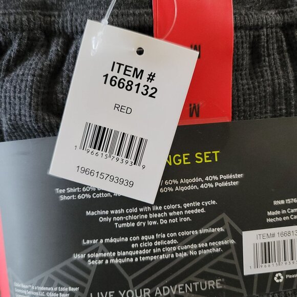 Eddie Bauer Men's 2 Piece Lounge Set Medium T-Shirt Shorts Sleepwear Drawstring - Picture 5 of 5